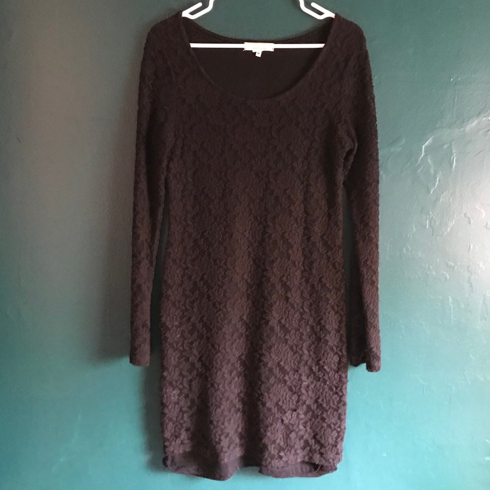 Black long sleeved lace dress